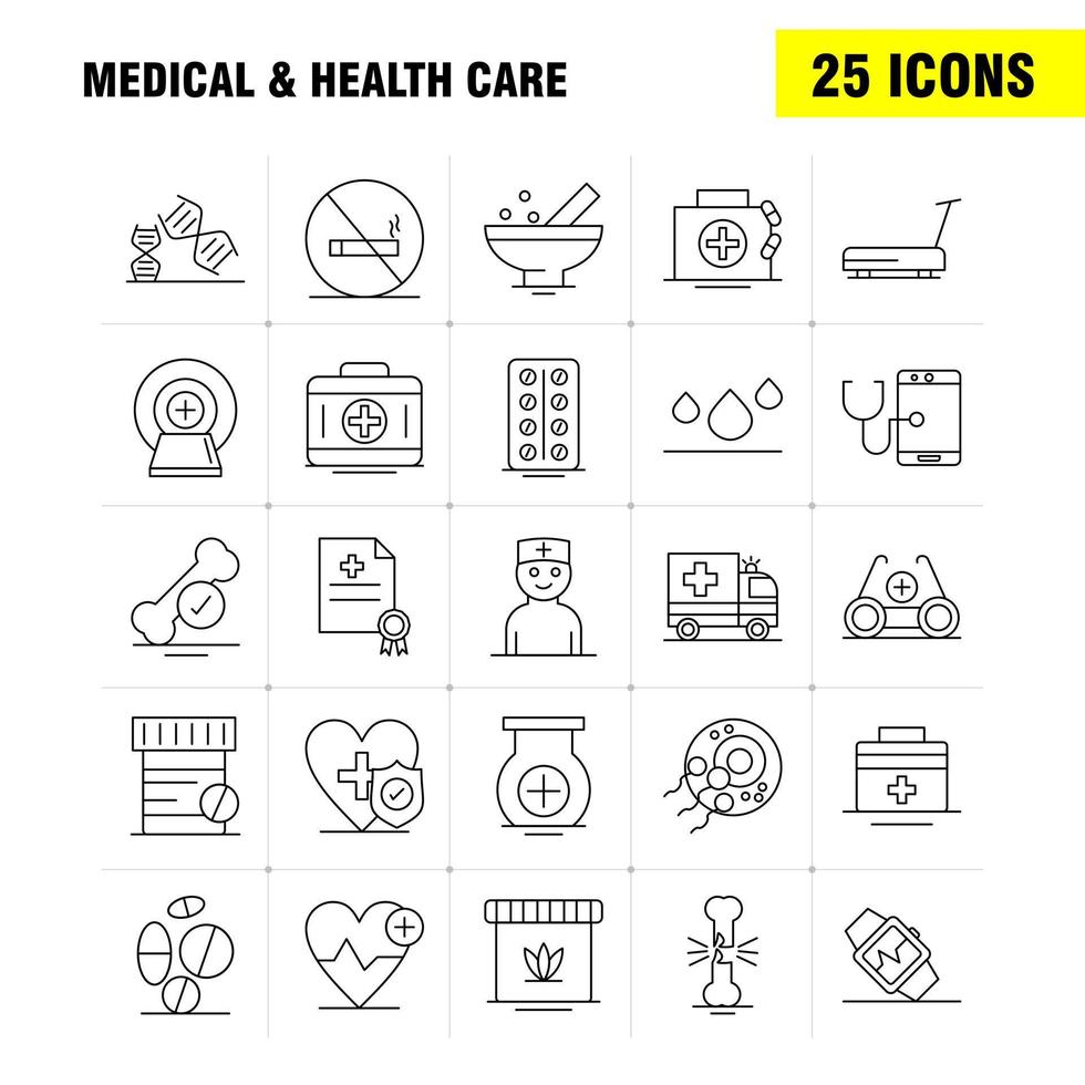 Medical And Health Care Line Icon for Web Print and Mobile UXUI Kit Such as Medical Bone Health Hospital Medical Fitness Gym Machine Pictogram Pack Vector