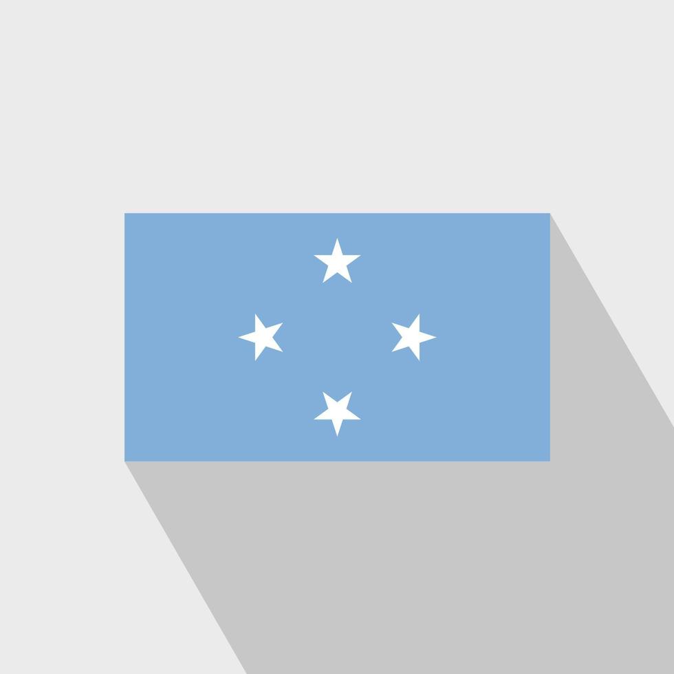 vector de diseño de larga sombra de bandera de estados federados de micronesia