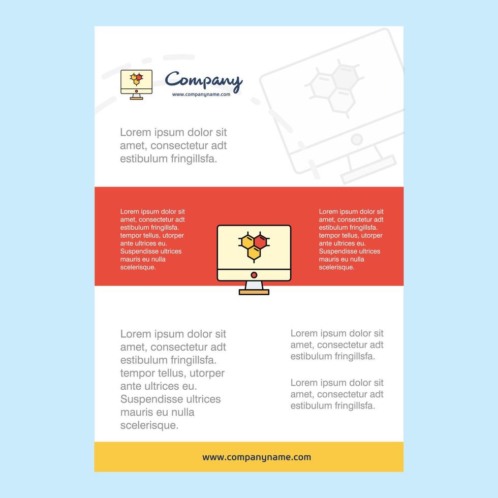 Template layout for Computer screen comany profile annual report presentations leaflet Brochure Vector Background