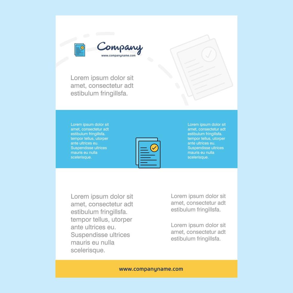 Template layout for Text document comany profile annual report presentations leaflet Brochure Vector Background