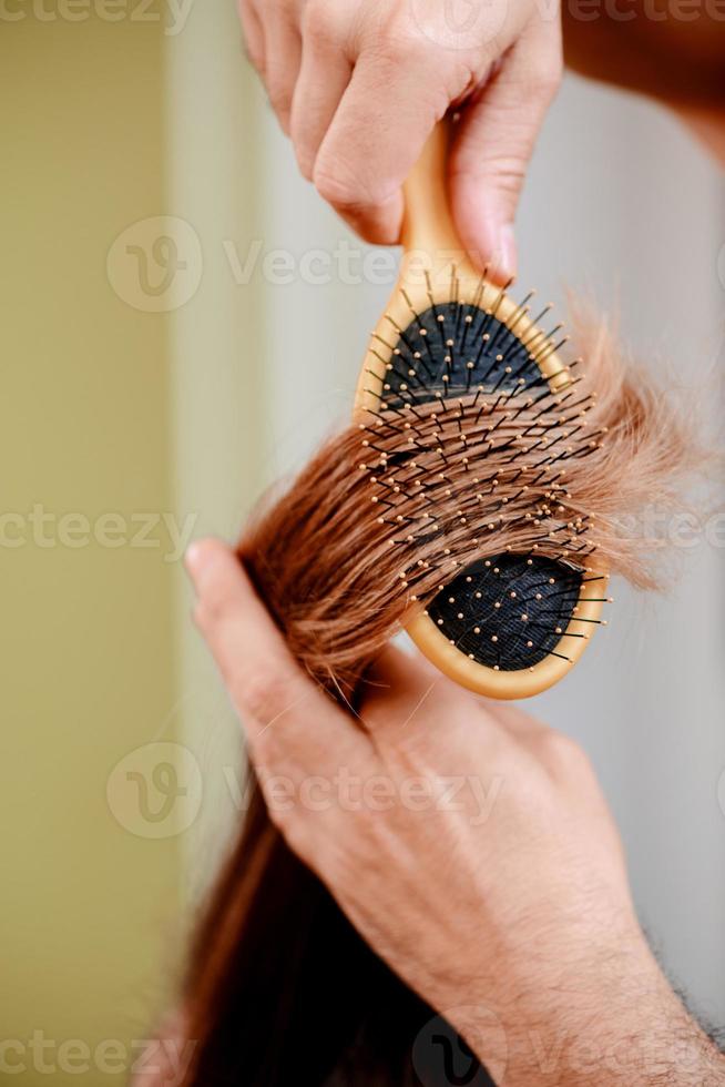 vista de secado de cabello foto