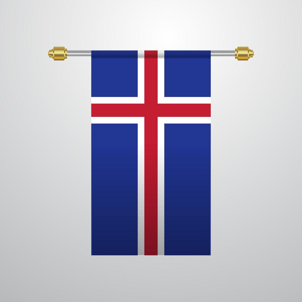 Iceland hanging Flag vector