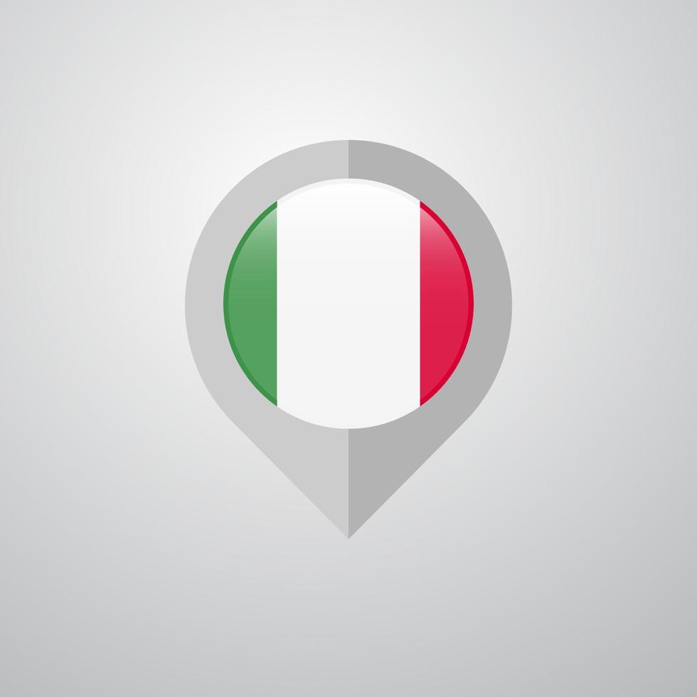 Map Navigation pointer with Italy flag design vector