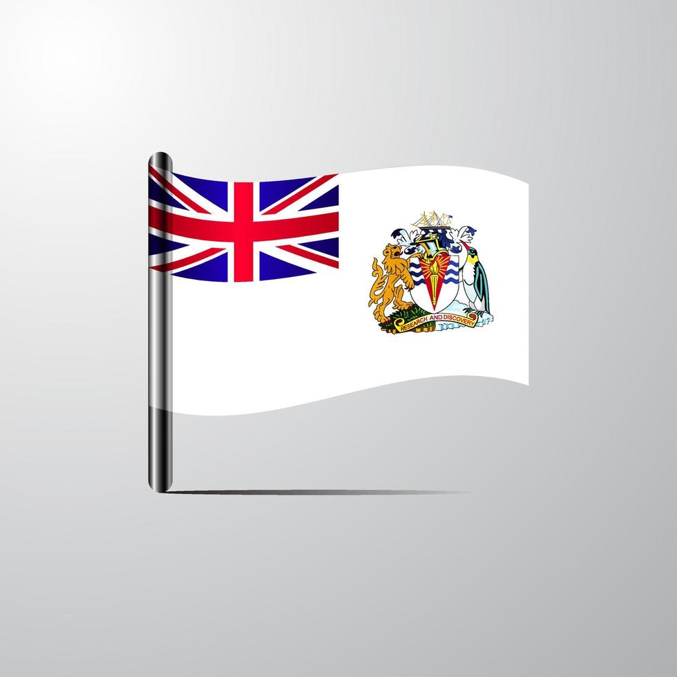 territorio antártico británico ondeando vector de diseño de bandera brillante