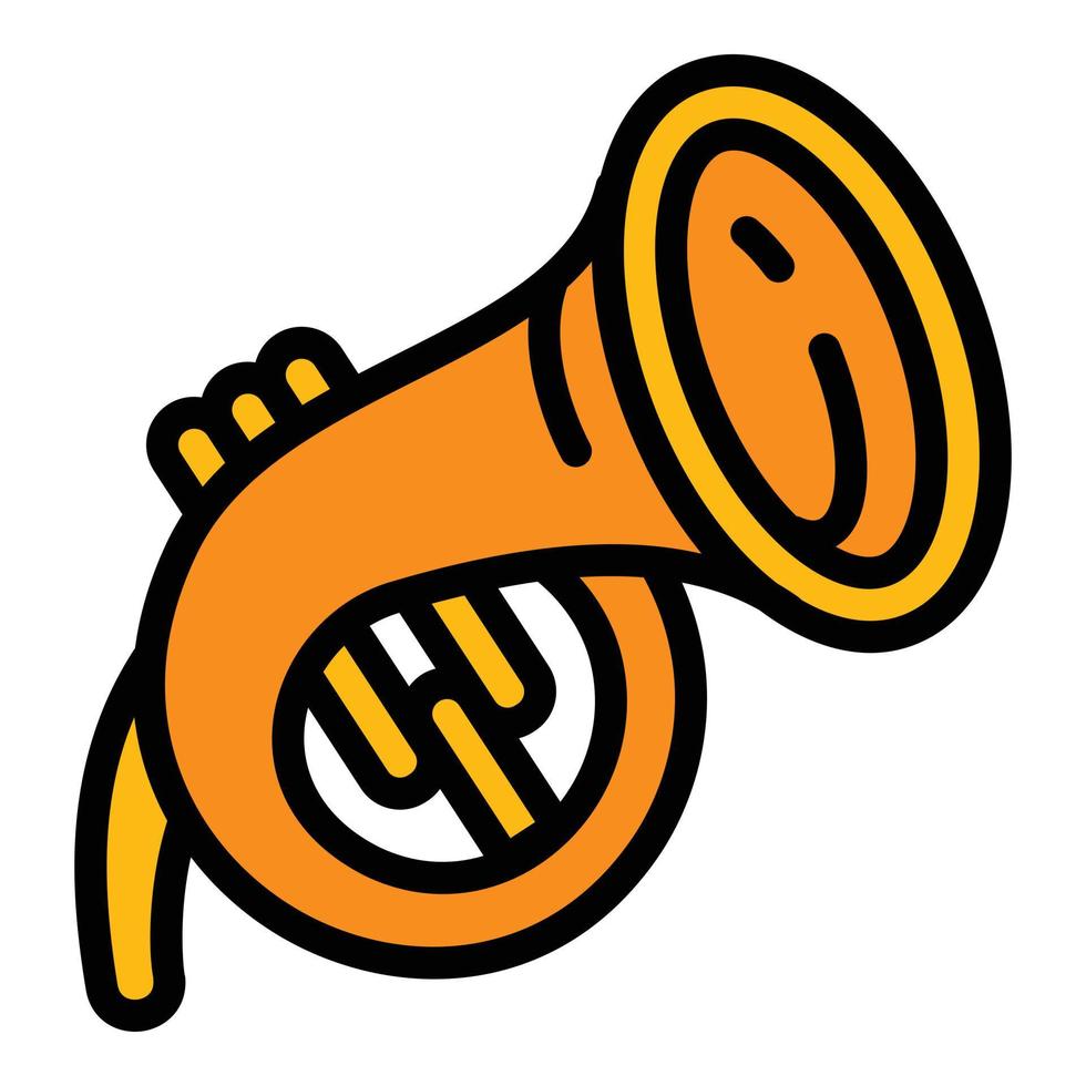 Trumpet icon, outline style vector