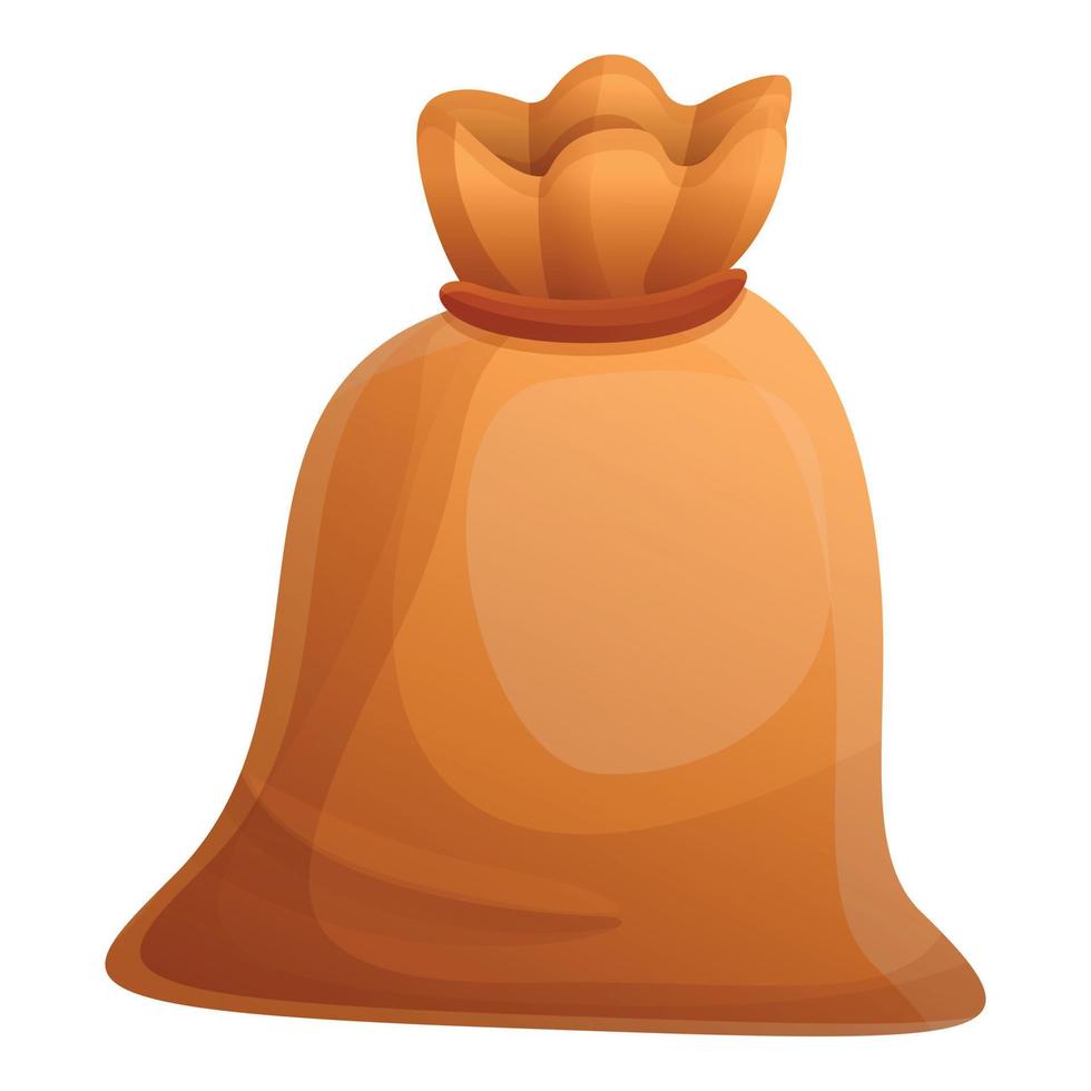 Knotted sack icon, cartoon style vector