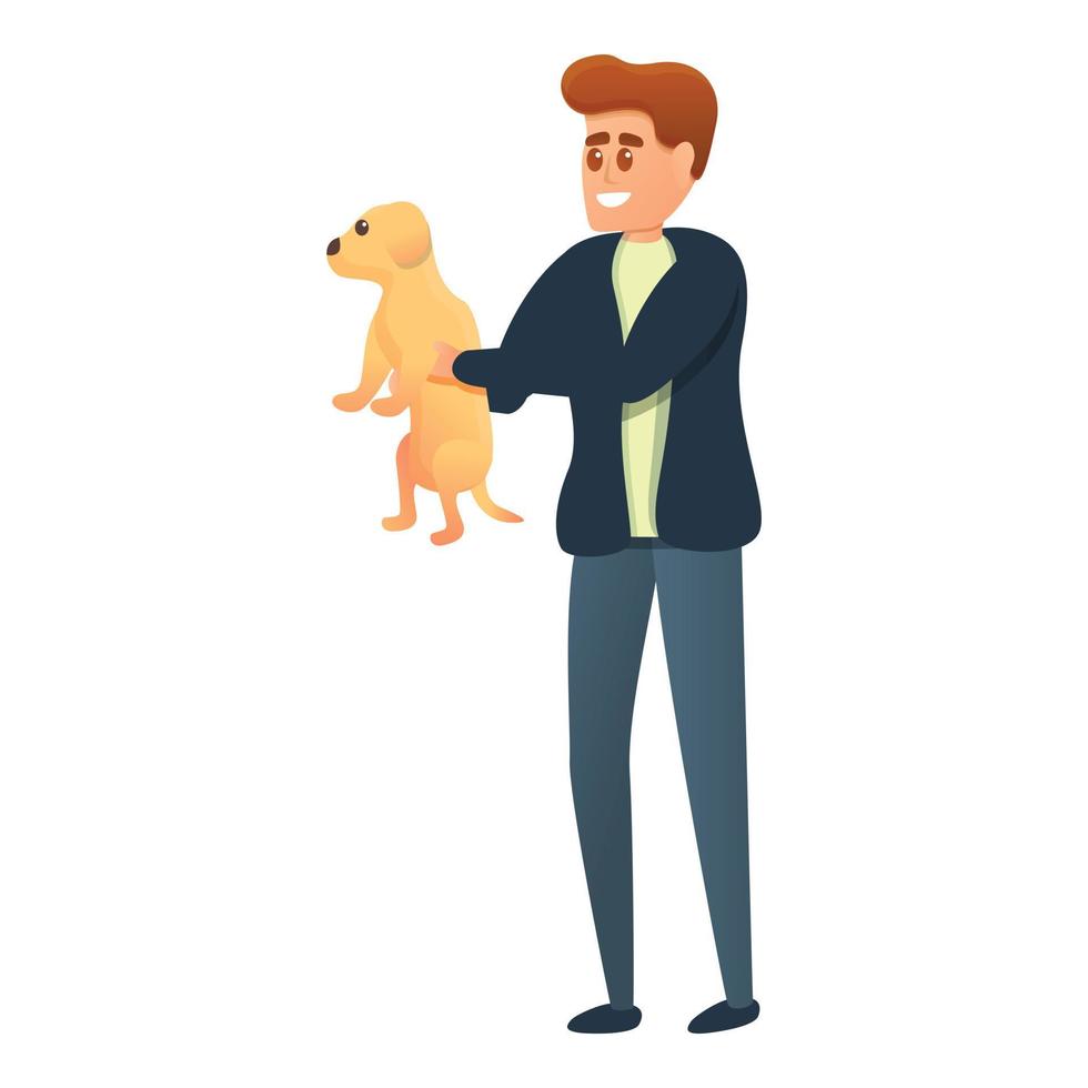 Dog veterinarian icon, cartoon style vector