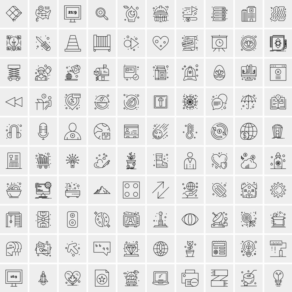 100 iconos de negocios para web y material impreso vector