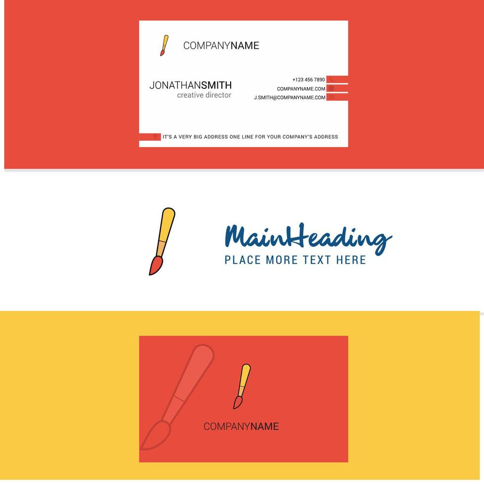 Beautiful Paint brush Logo and business card vertical Design Vector