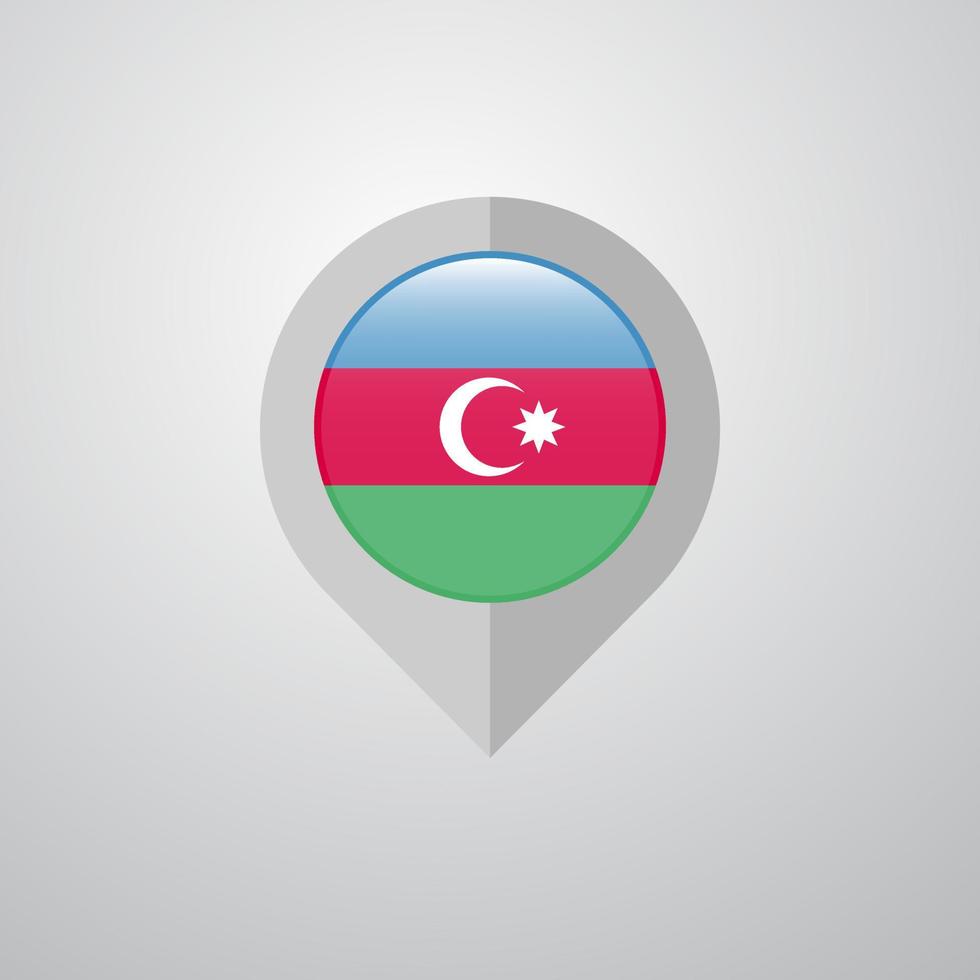 Map Navigation pointer with Azerbaijan flag design vector
