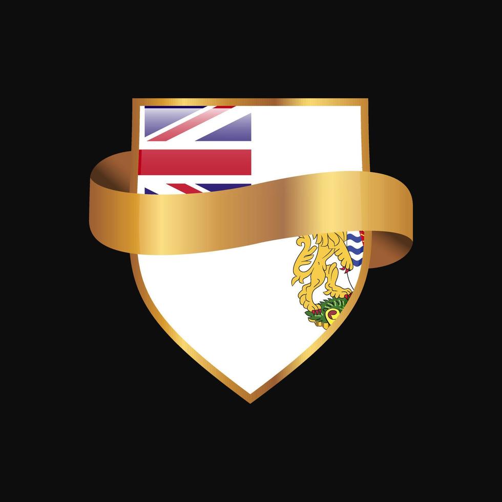 British antarctic Territory flag Golden badge design vector