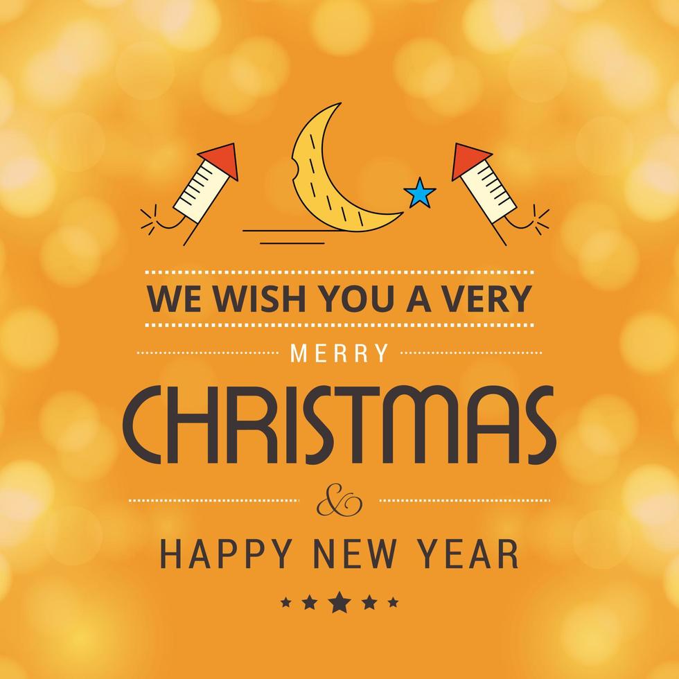 Christmas card design with elegant design and yellow background vector