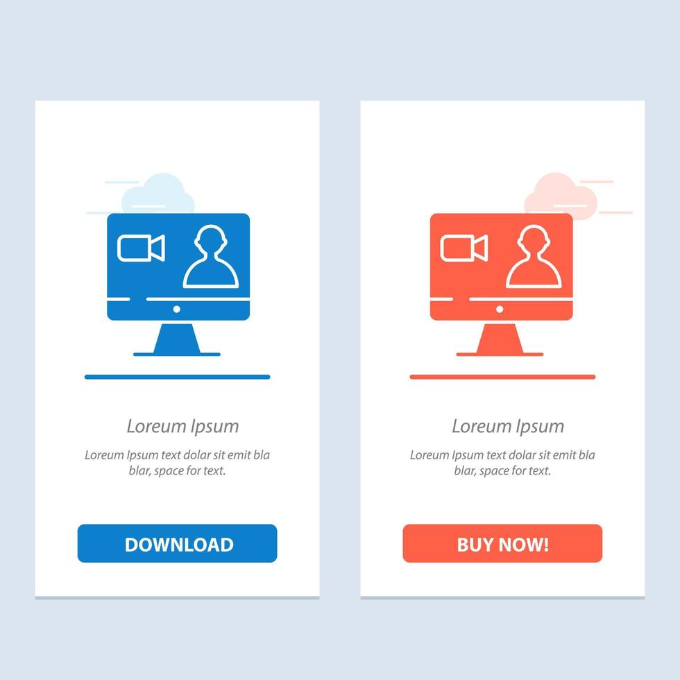 Job Search Internet Computer  Blue and Red Download and Buy Now web Widget Card Template vector