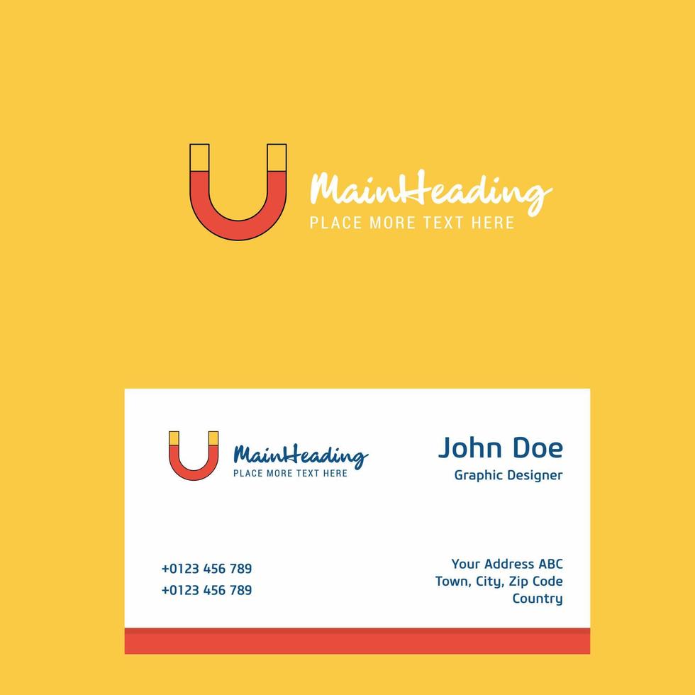 Magnet logo Design with business card template Elegant corporate identity Vector