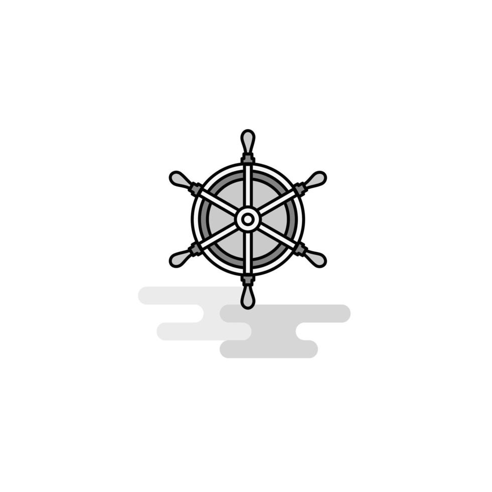 Steering Web Icon Flat Line Filled Gray Icon Vector