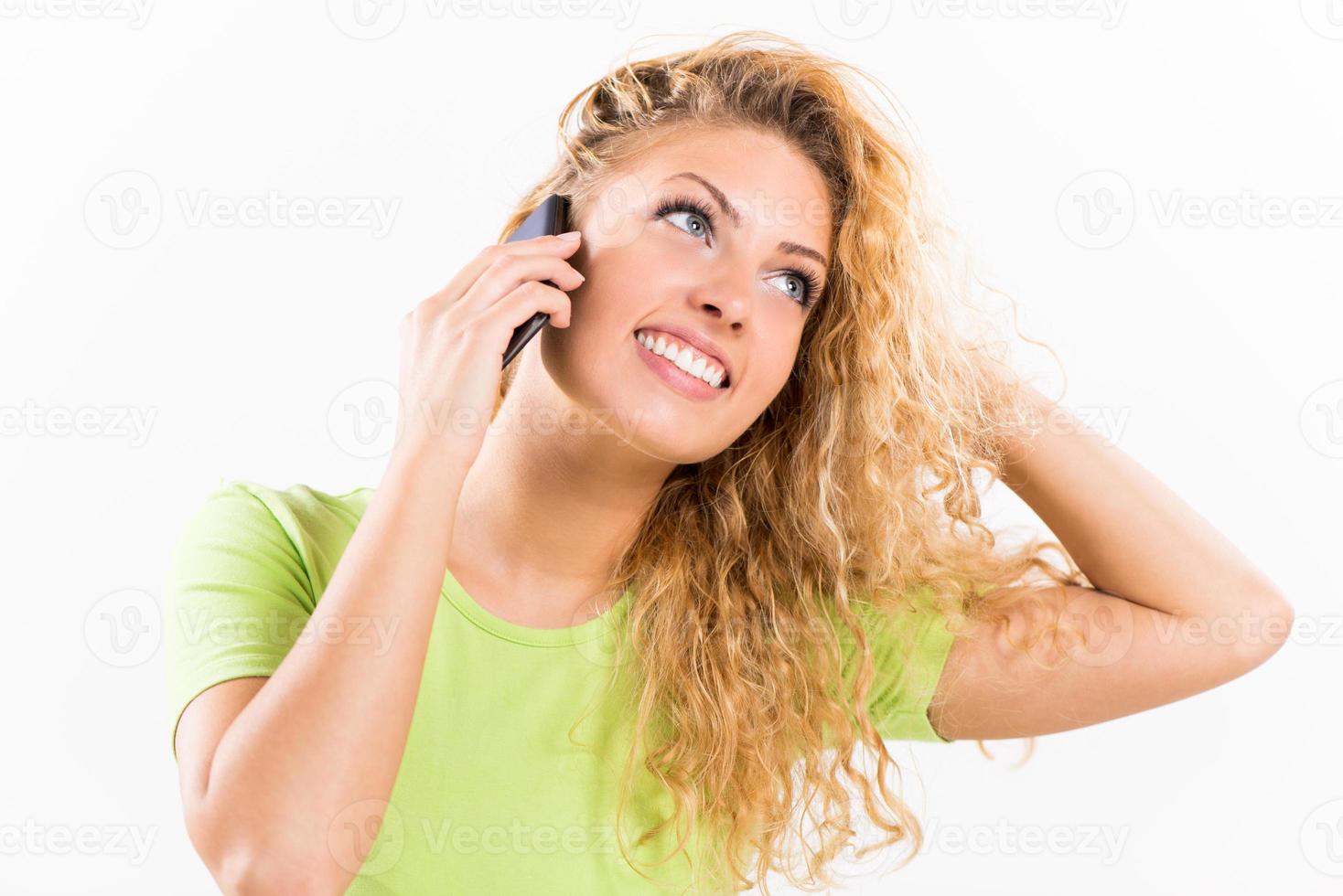 Excited Girl Talking On The Phone photo