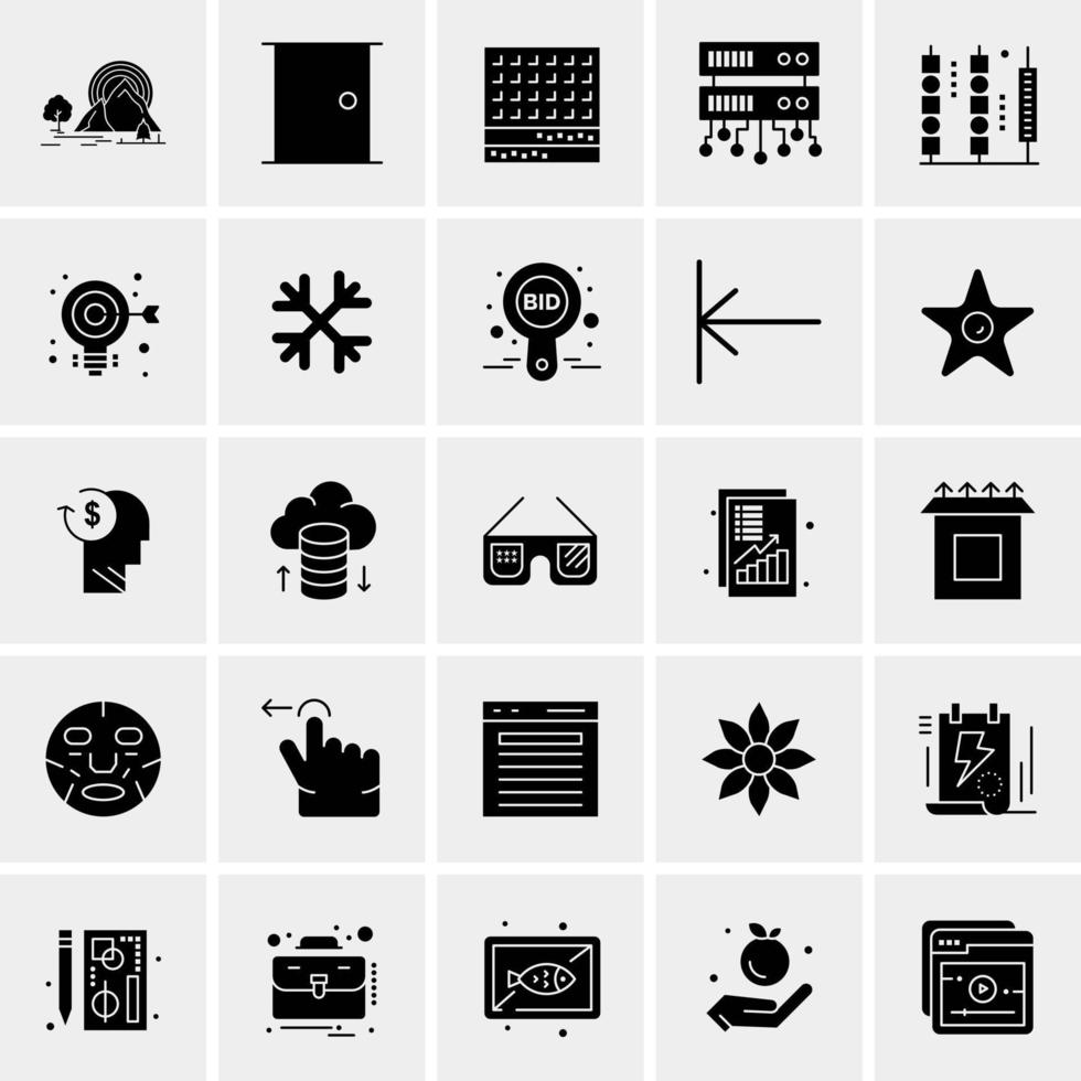 25 iconos de negocios universales vector ilustración de icono creativo para usar en proyectos relacionados con la web y dispositivos móviles