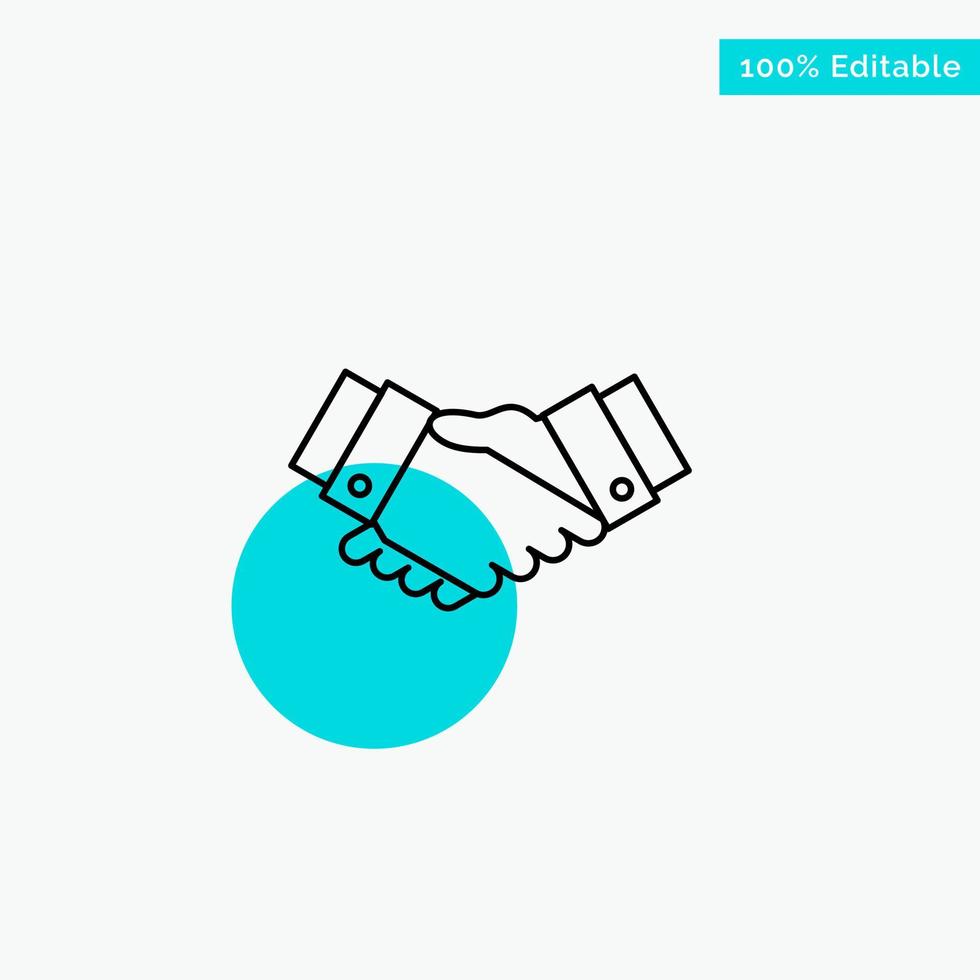 Agreement Deal Handshake Business Partner turquoise highlight circle point Vector icon