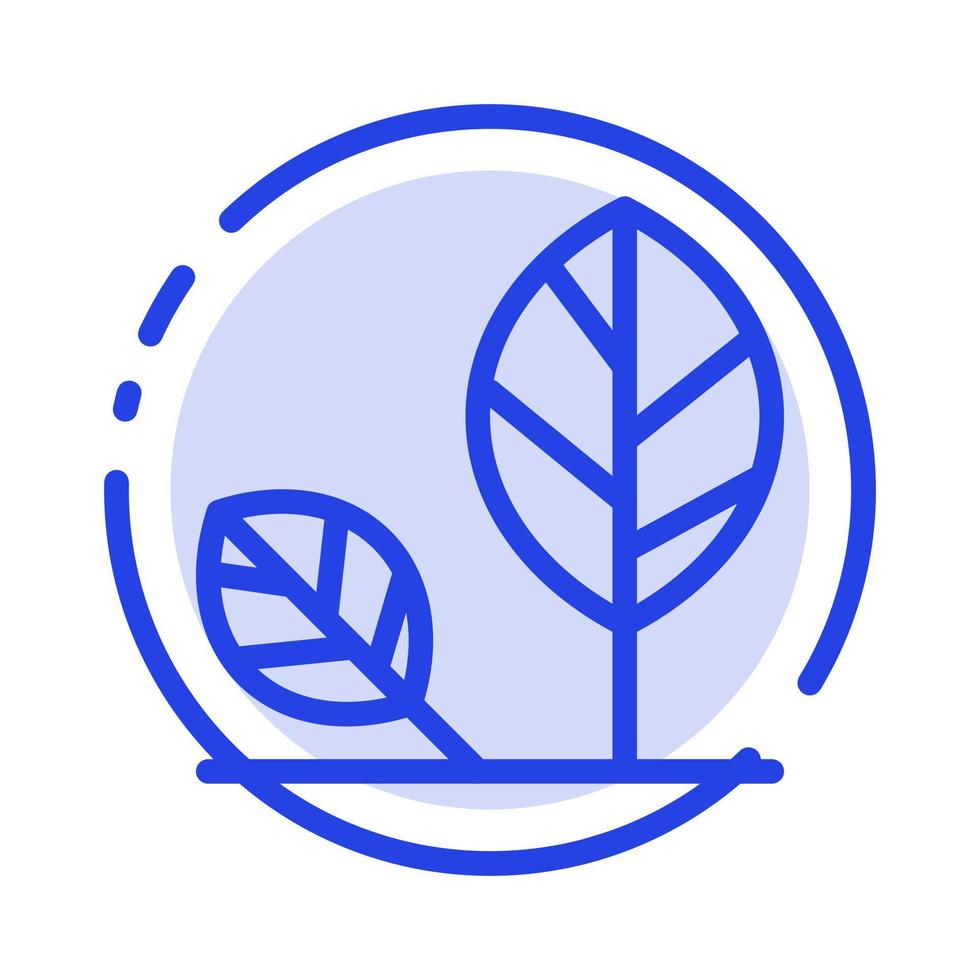 Earth Eco Environment Leaf Nature Blue Dotted Line Line Icon vector