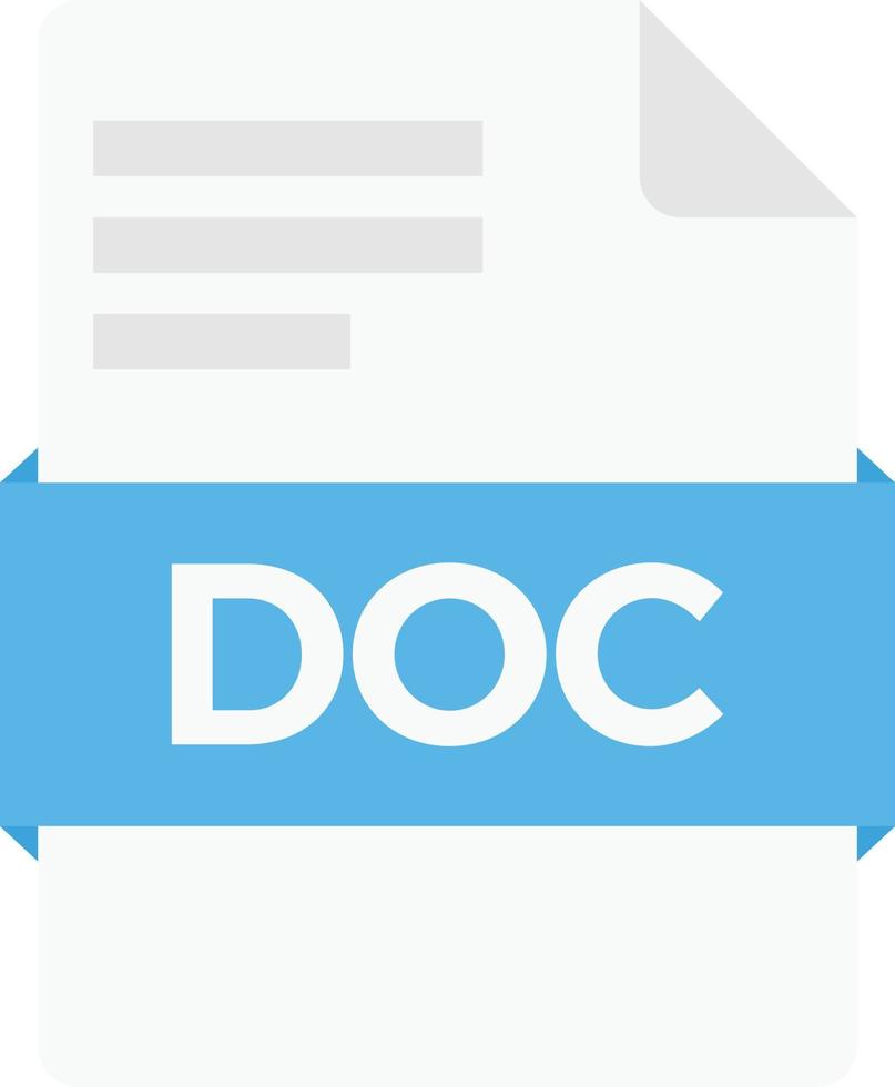 Ilustración de vector de archivo doc en un fondo. Símbolos de calidad premium. Iconos vectoriales para concepto y diseño gráfico.