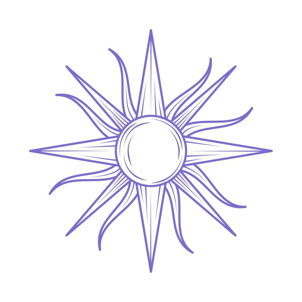 icono esotérico del sol vector