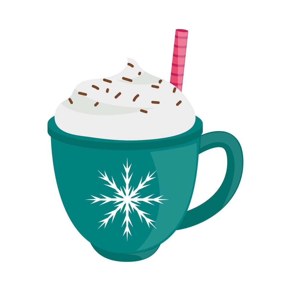 hot cocoa with straw vector