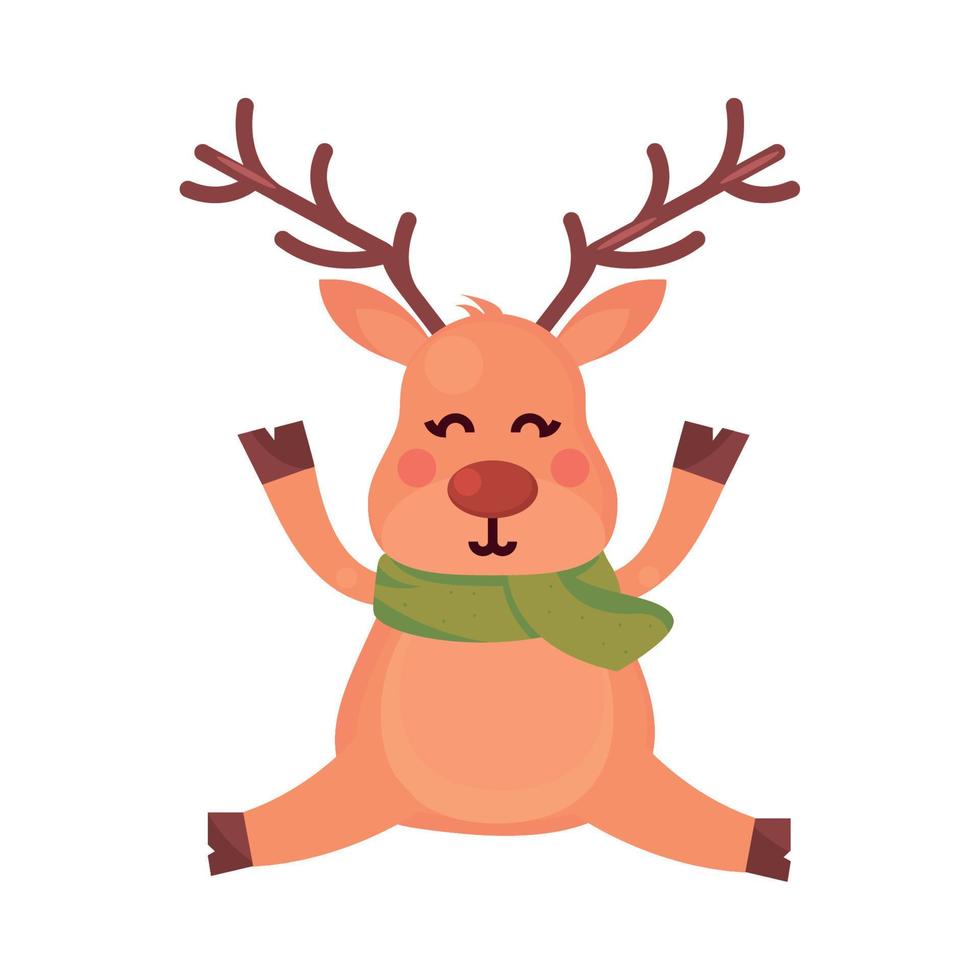 deer christmas character vector