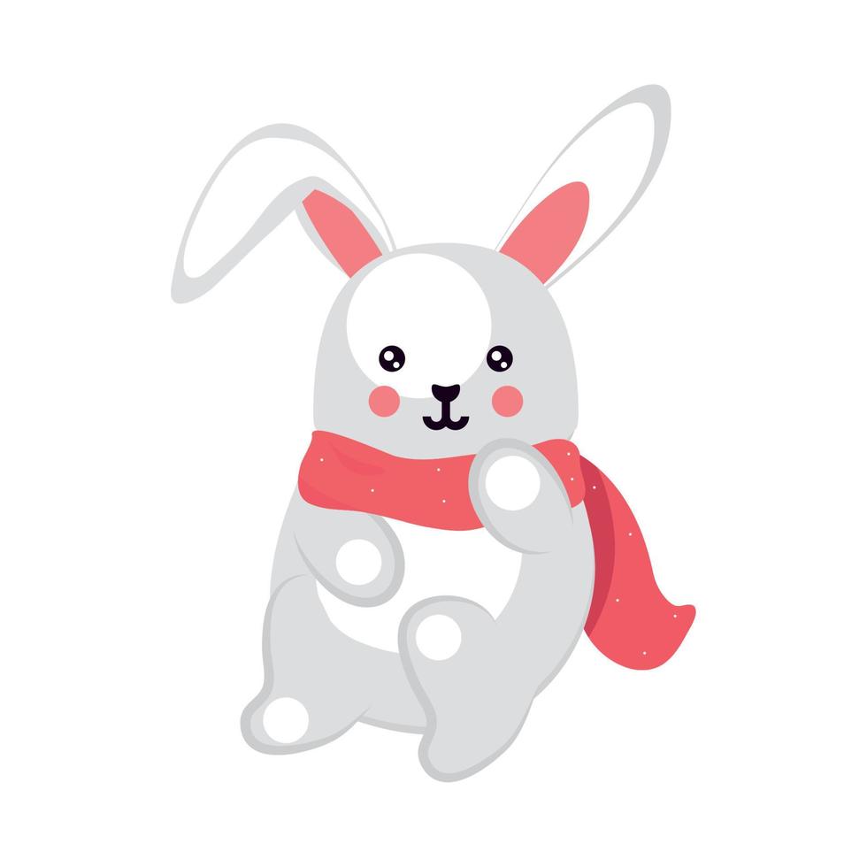 rabbit christmas character vector