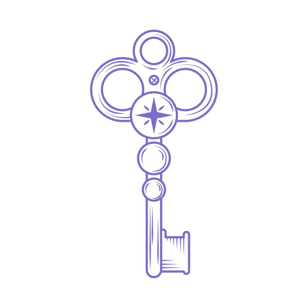 antique key icon vector