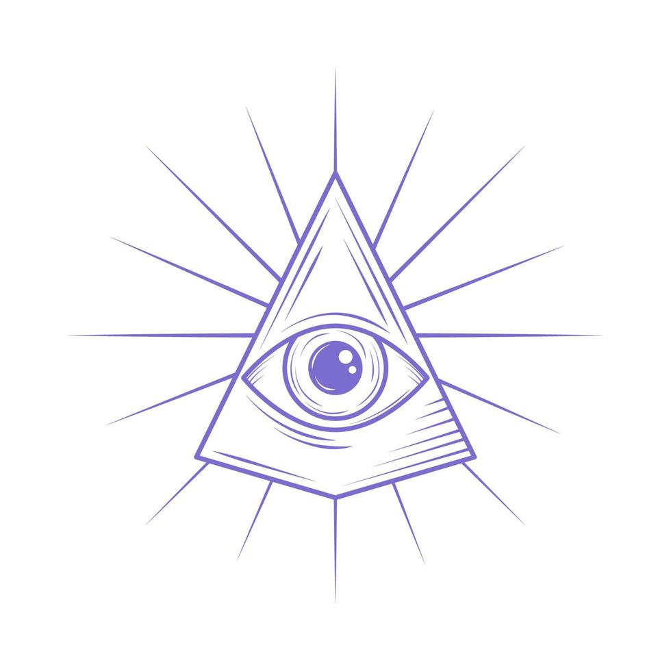 pyramid and eye esoteric vector
