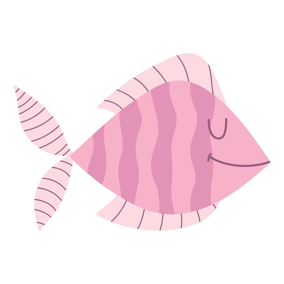 striped fish sea life vector