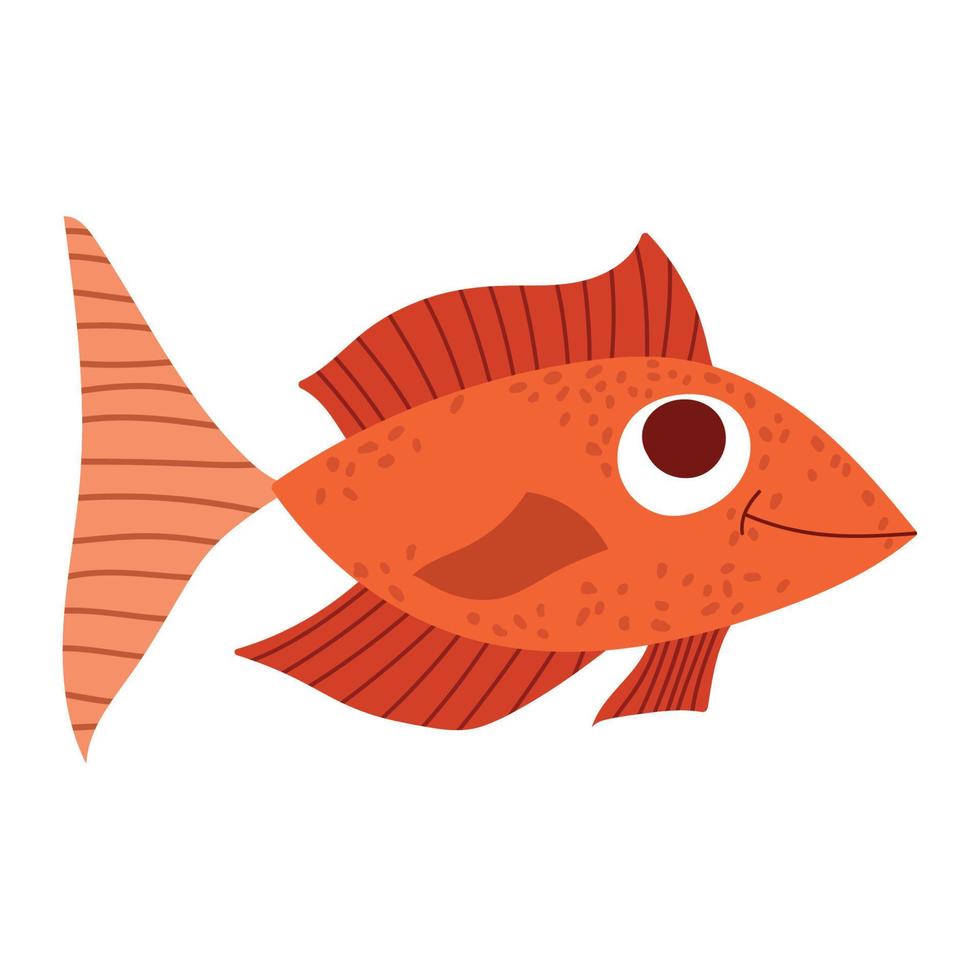 gold fish sea life vector