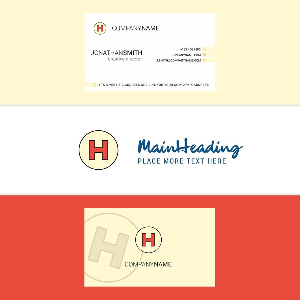 hermoso logotipo de hospital y vector de diseño vertical de tarjeta de visita