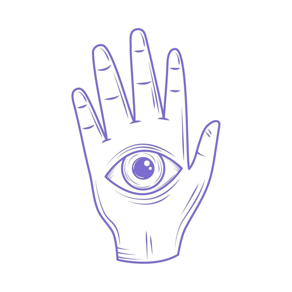 hand with eye esoteric vector