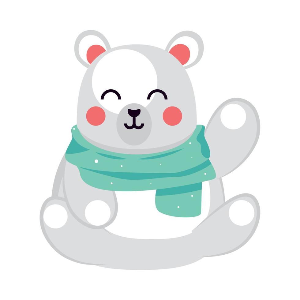 polar bear christmas character vector