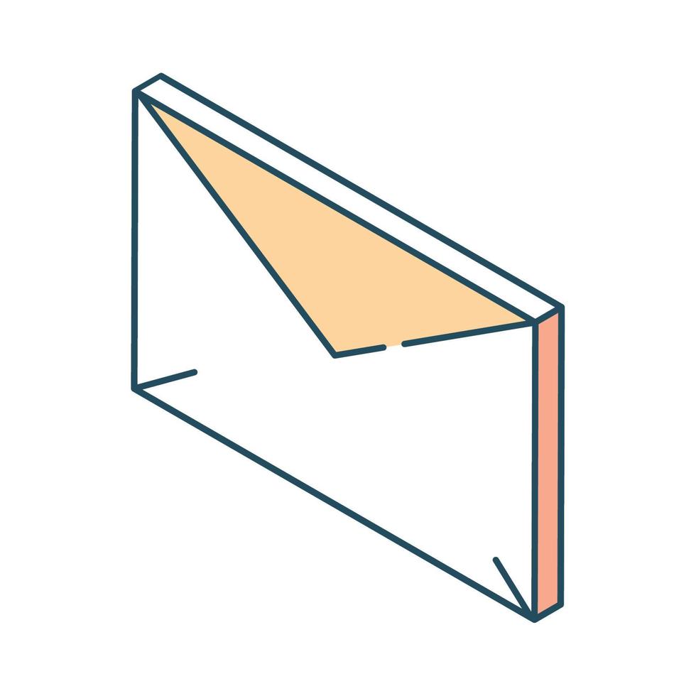isometric email social media vector