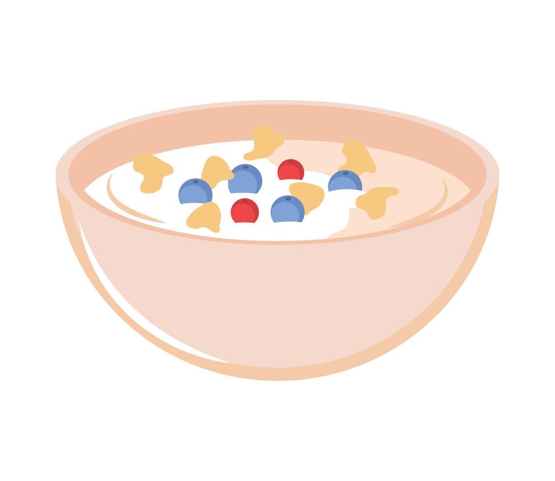 cereal and fruits vegetarian food vector