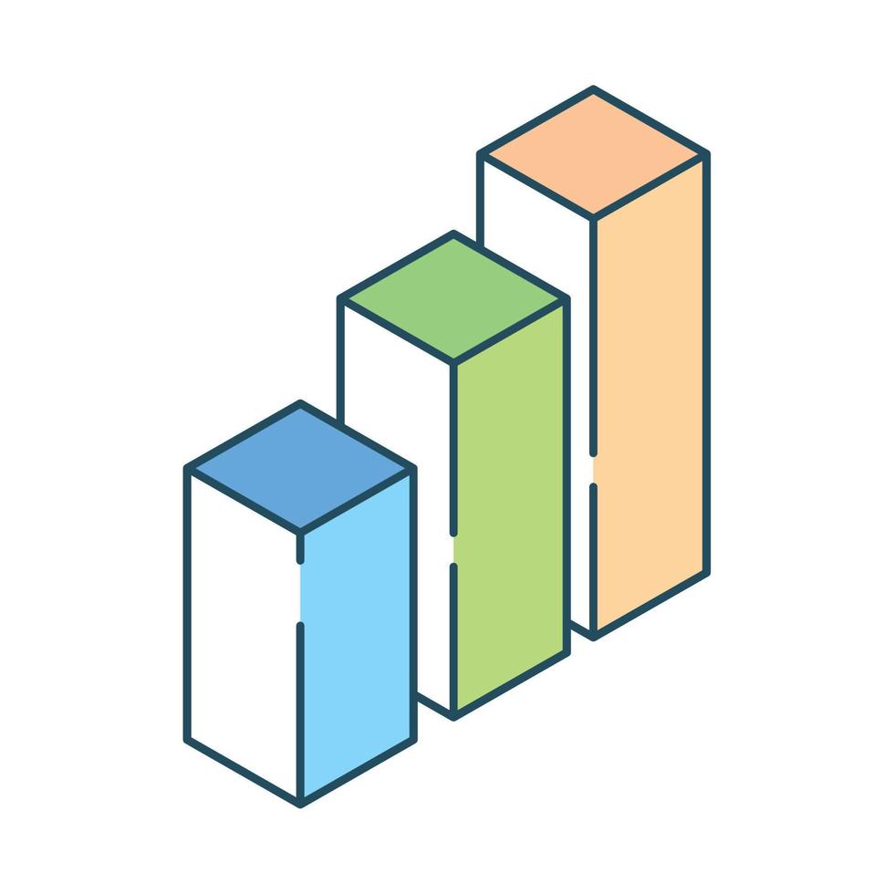 isometric statistics chart vector