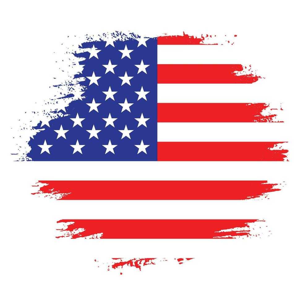 vector de bandera americana de pintura de mano