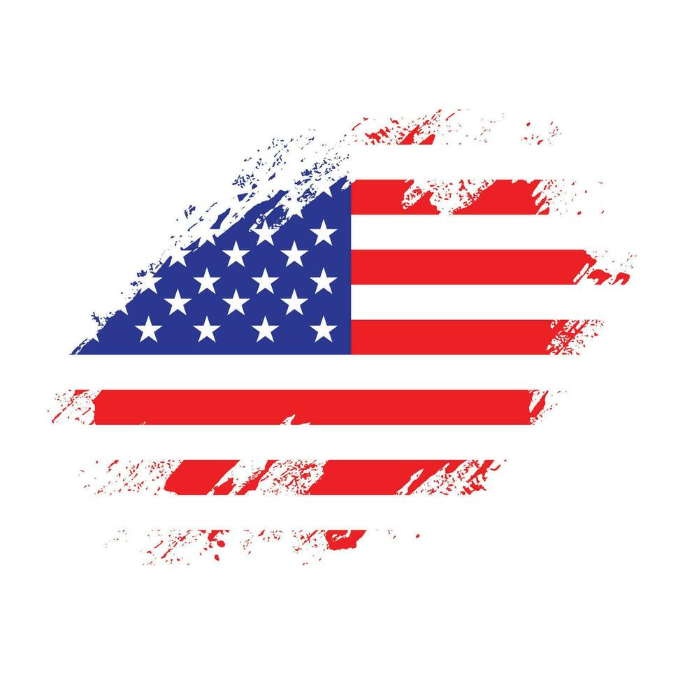 Abstract American grunge texture flag design vector