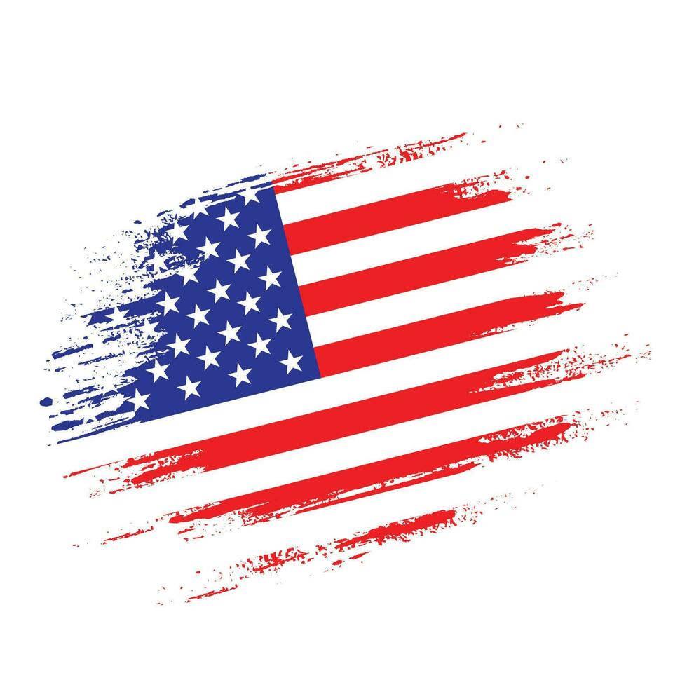 Abstract grunge texture American flag design vector