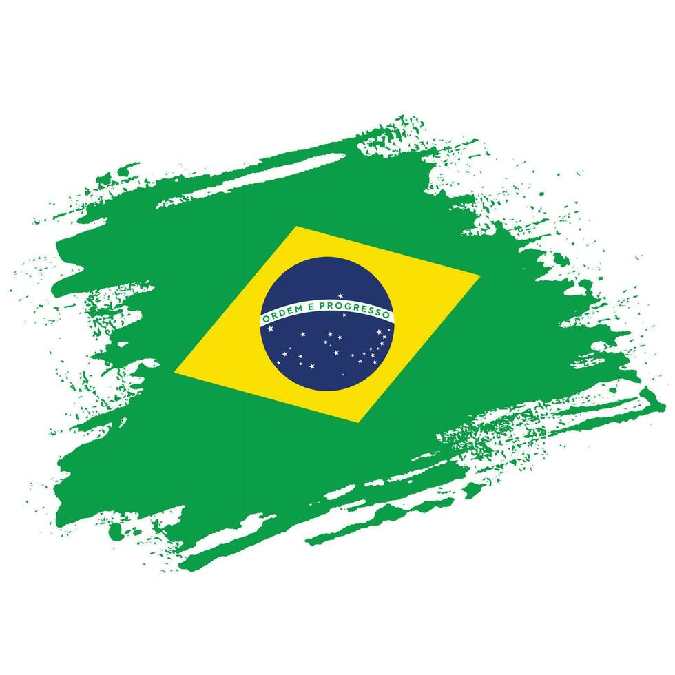 Professional Brazil grunge flag vector