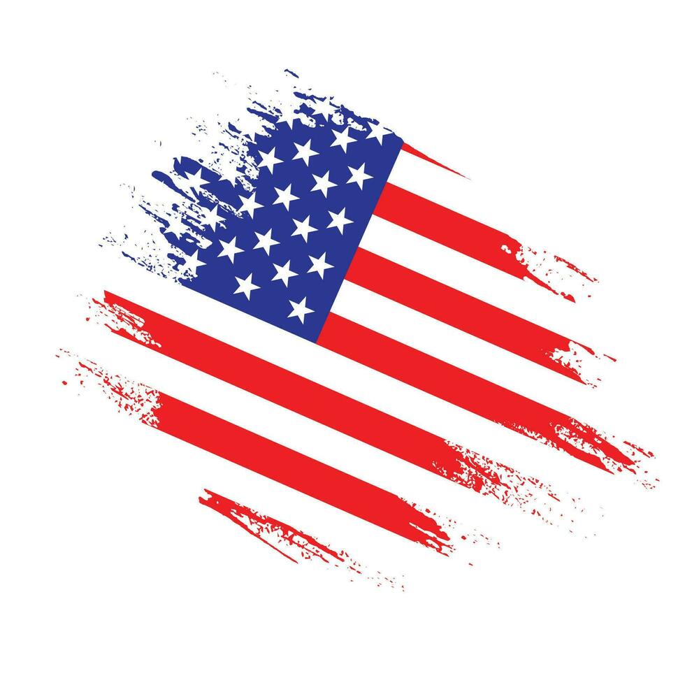 Abstract grunge texture American flag design vector