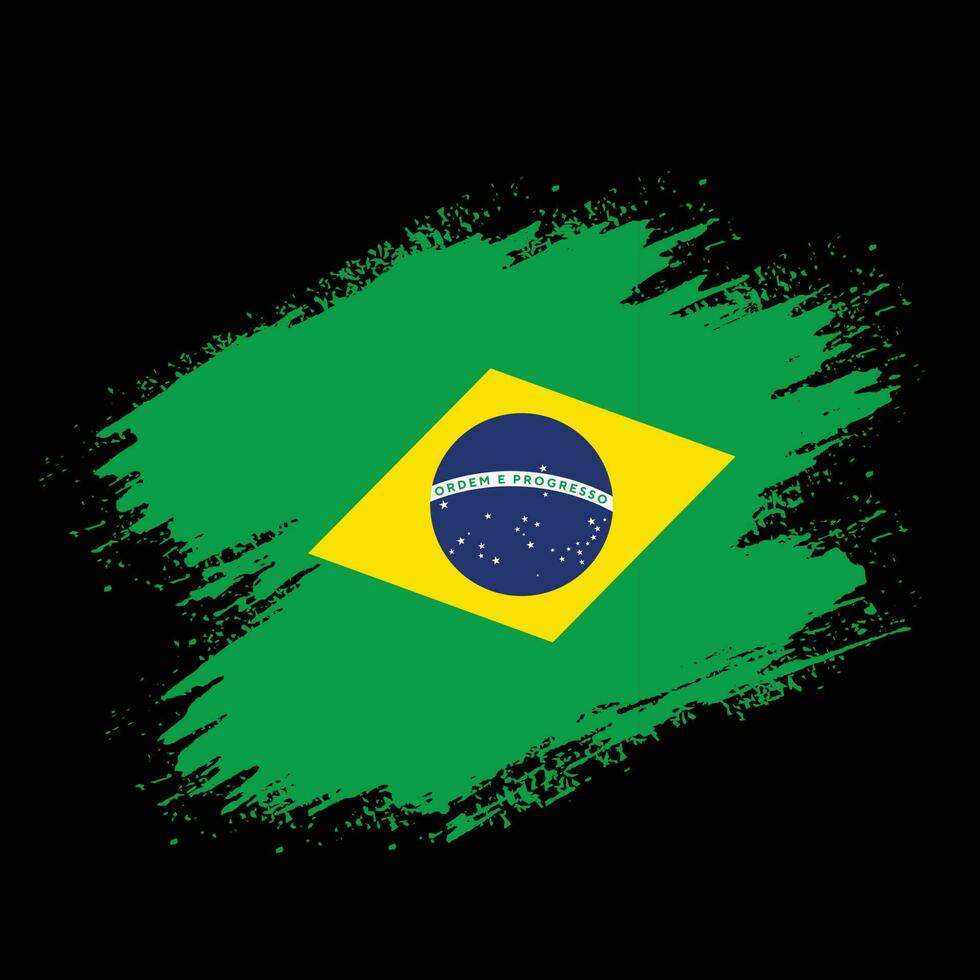 vector de bandera de brasil de pintura de mano profesional