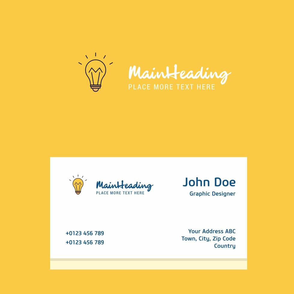 Bulb logo Design with business card template Elegant corporate identity Vector