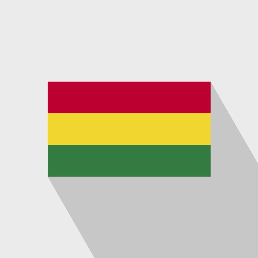 Bolivia flag Long Shadow design vector
