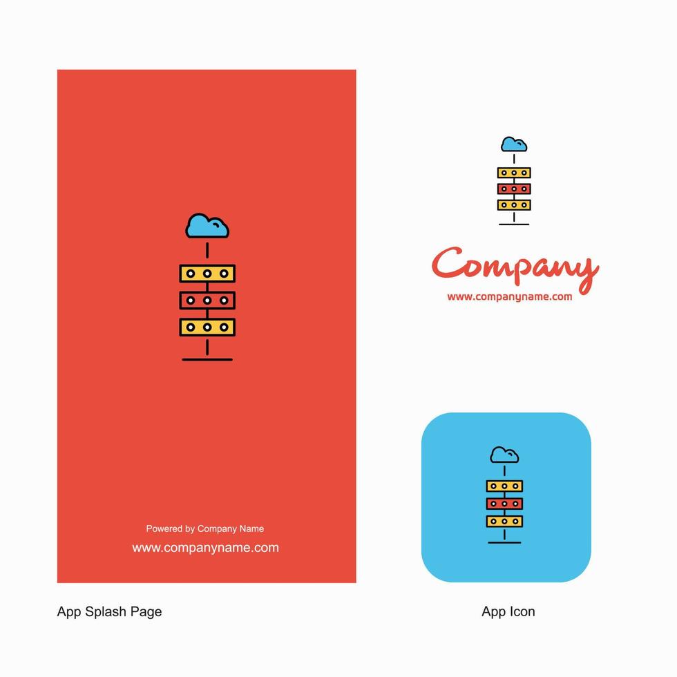 icono de la aplicación del logotipo de la empresa de computación en la nube y diseño de la página de inicio elementos de diseño de aplicaciones comerciales creativas vector