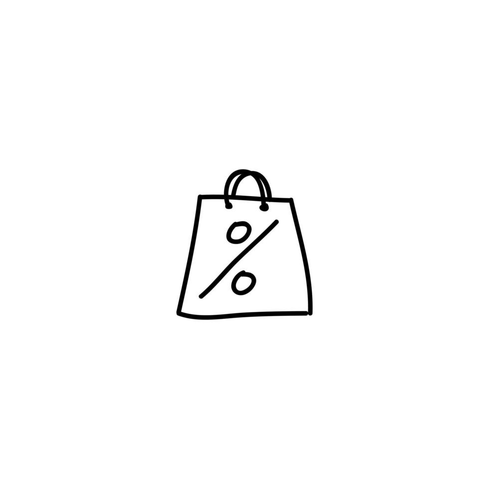 Hand drawn discount icon, simple doodle icon vector