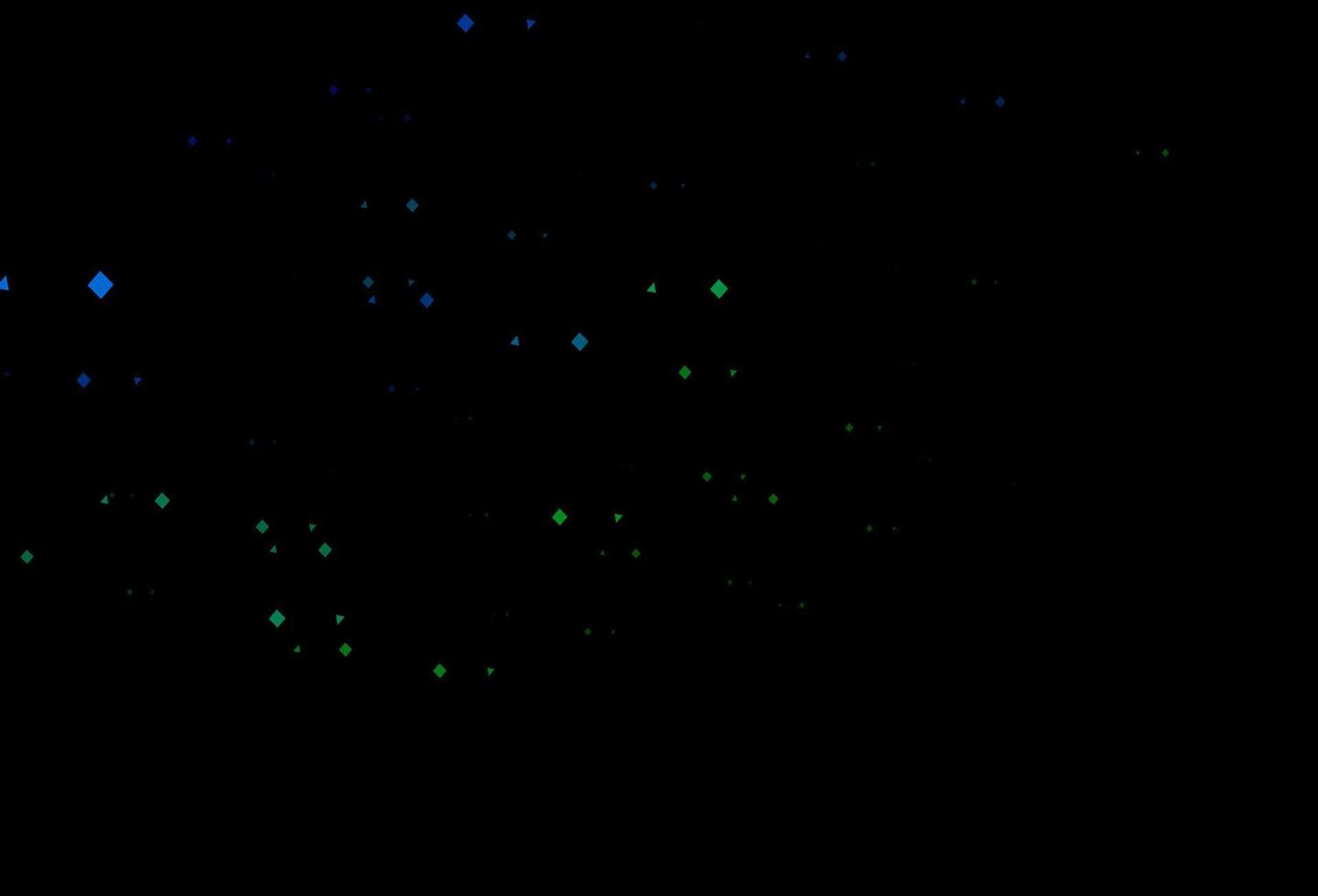 Dark blue, green vector backdrop with lines, circles, rhombus.
