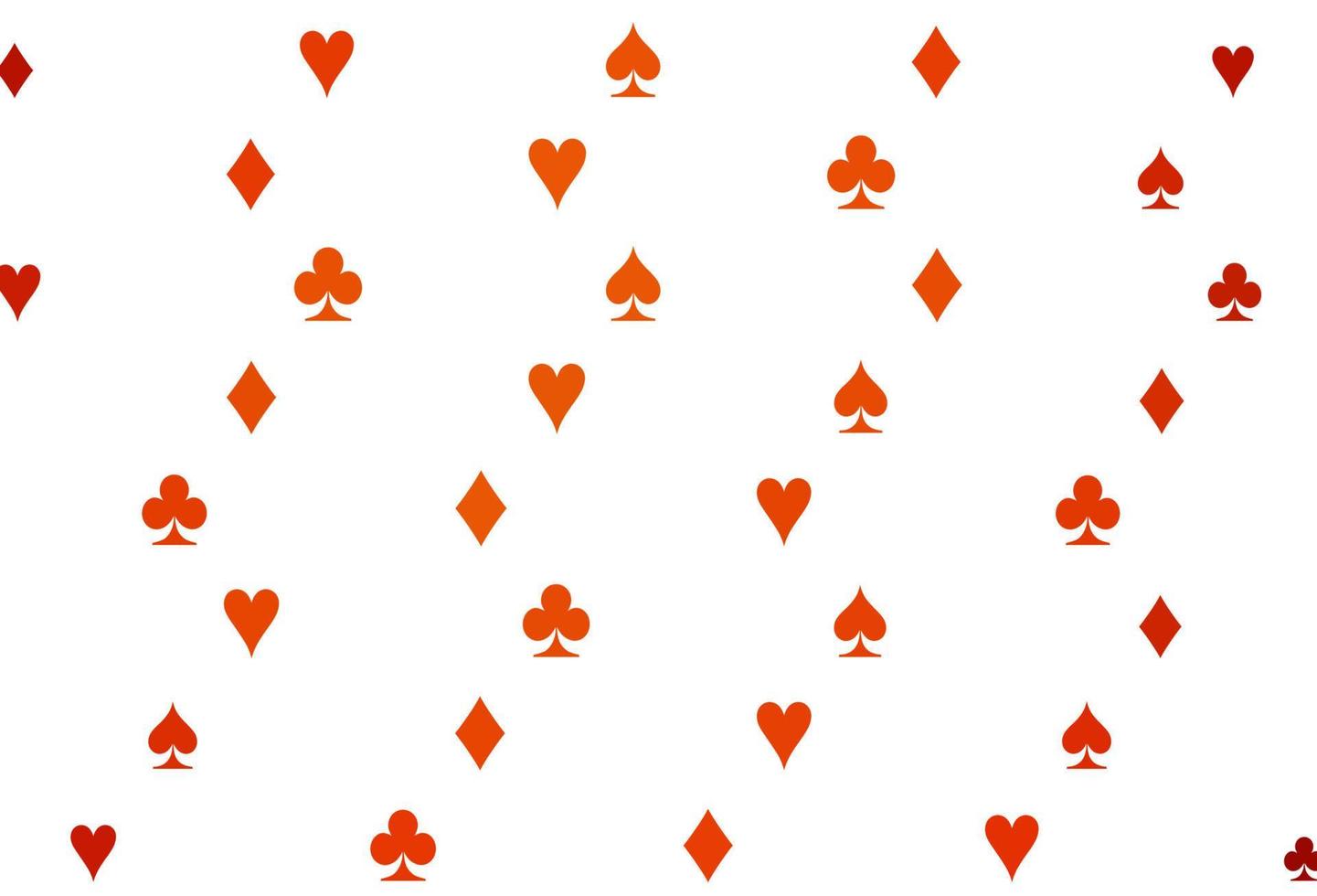 Plantilla de vector naranja claro con símbolos de póquer.